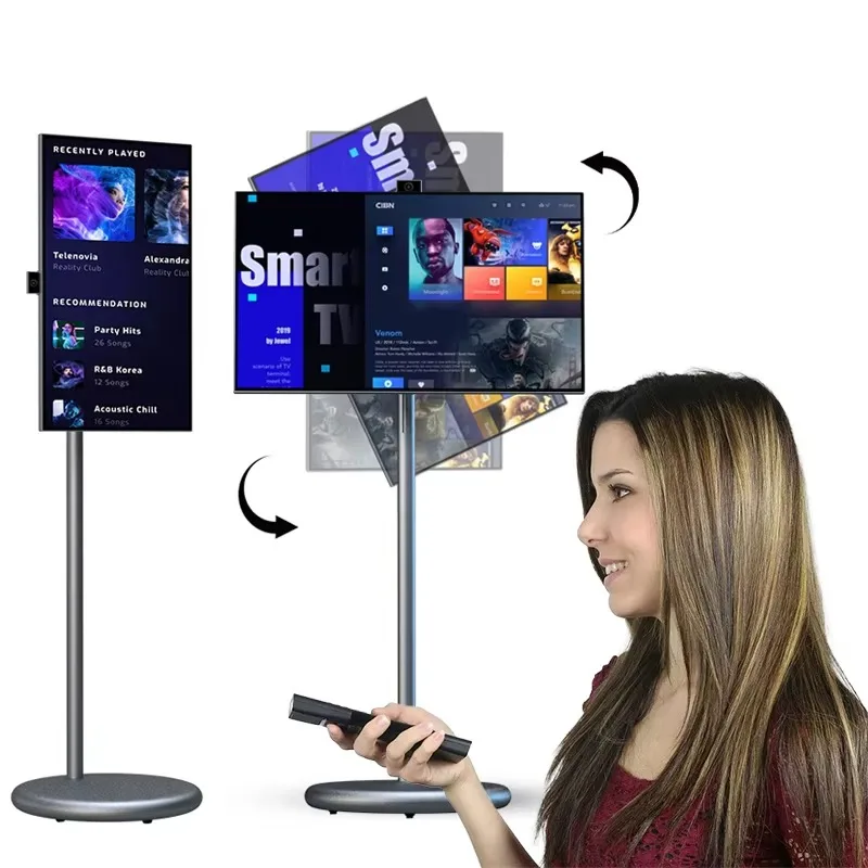 

27 Inch Normal Smar Led Display OME ODM 4K Televisor Smart Tv Interactive Portable Mobile Tv Rotating Touch Screen Smart Tvs