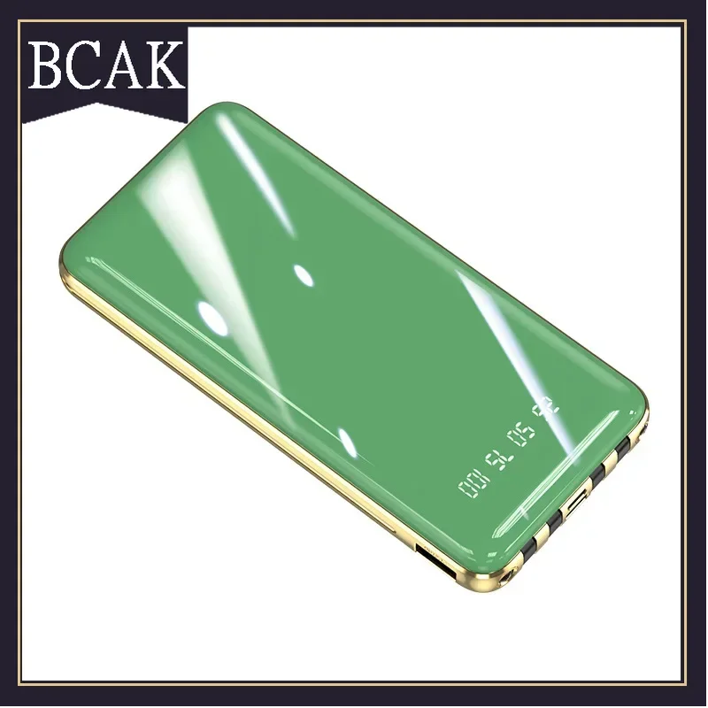 Hot Style Thin and Light New Creative Large-capacity Electroplating with Own Cable Power Bank 20000mAh BCAK Portable Mobile Powe