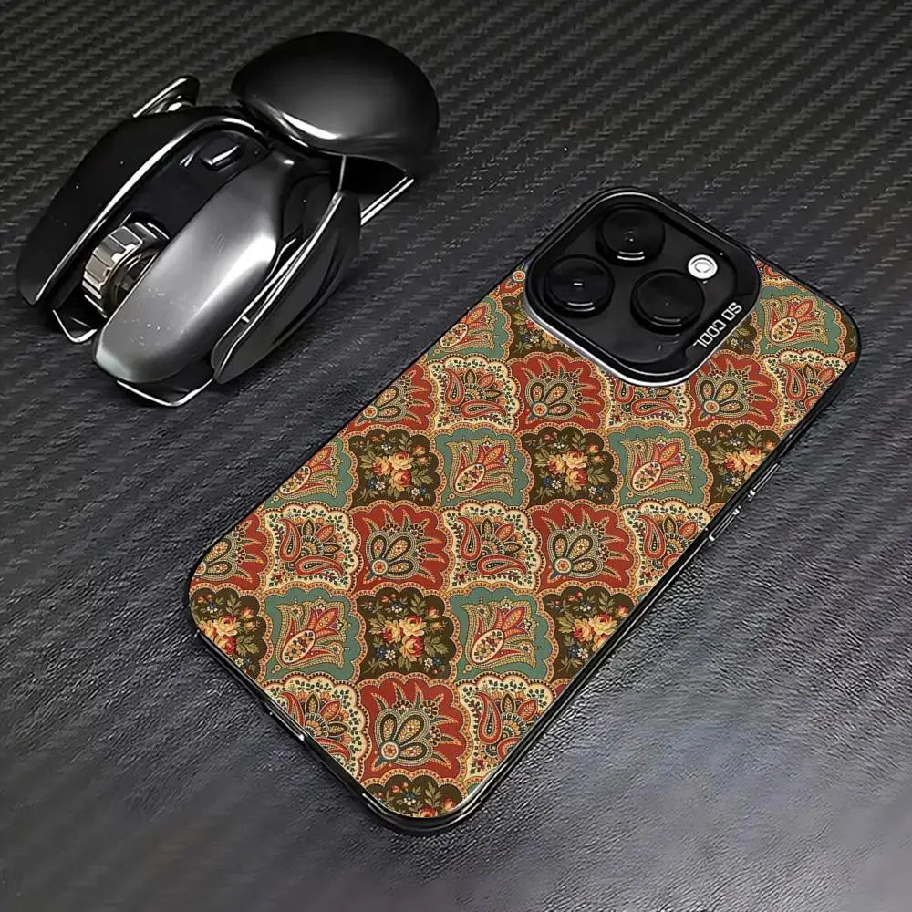 

Persian retro case for iPhone 16 15 14 13 12 11 Pro/ Max/Plus shock-proof rear cover anti-fingerprint