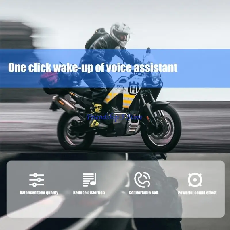 T8WC Motorcycle Headset Auditory Speaker Extended Play time Wide Compatibility