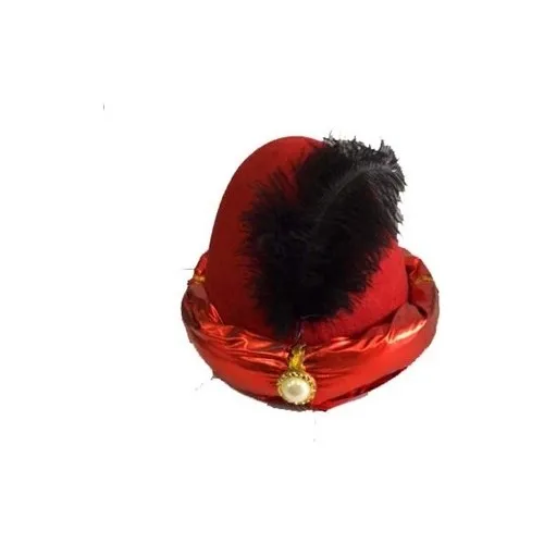 Aydınlı Party Black Shaggy Red Fabric Coating Şehzade Sultan Şapkası