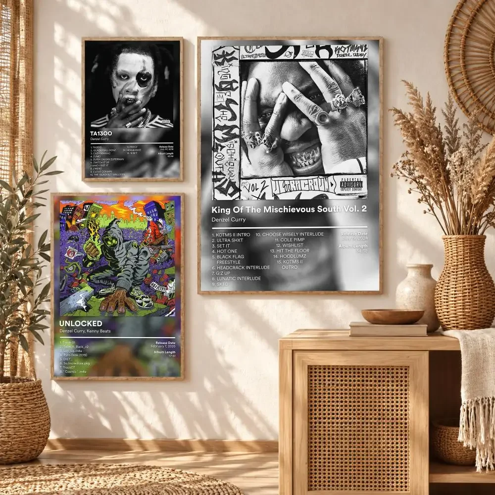 Rapper D-Denzel Curry Album Cover Poster Wall Stickers Self Adhesive Art Decals for Bedroom Living Room Home Decor Mural HD Gift