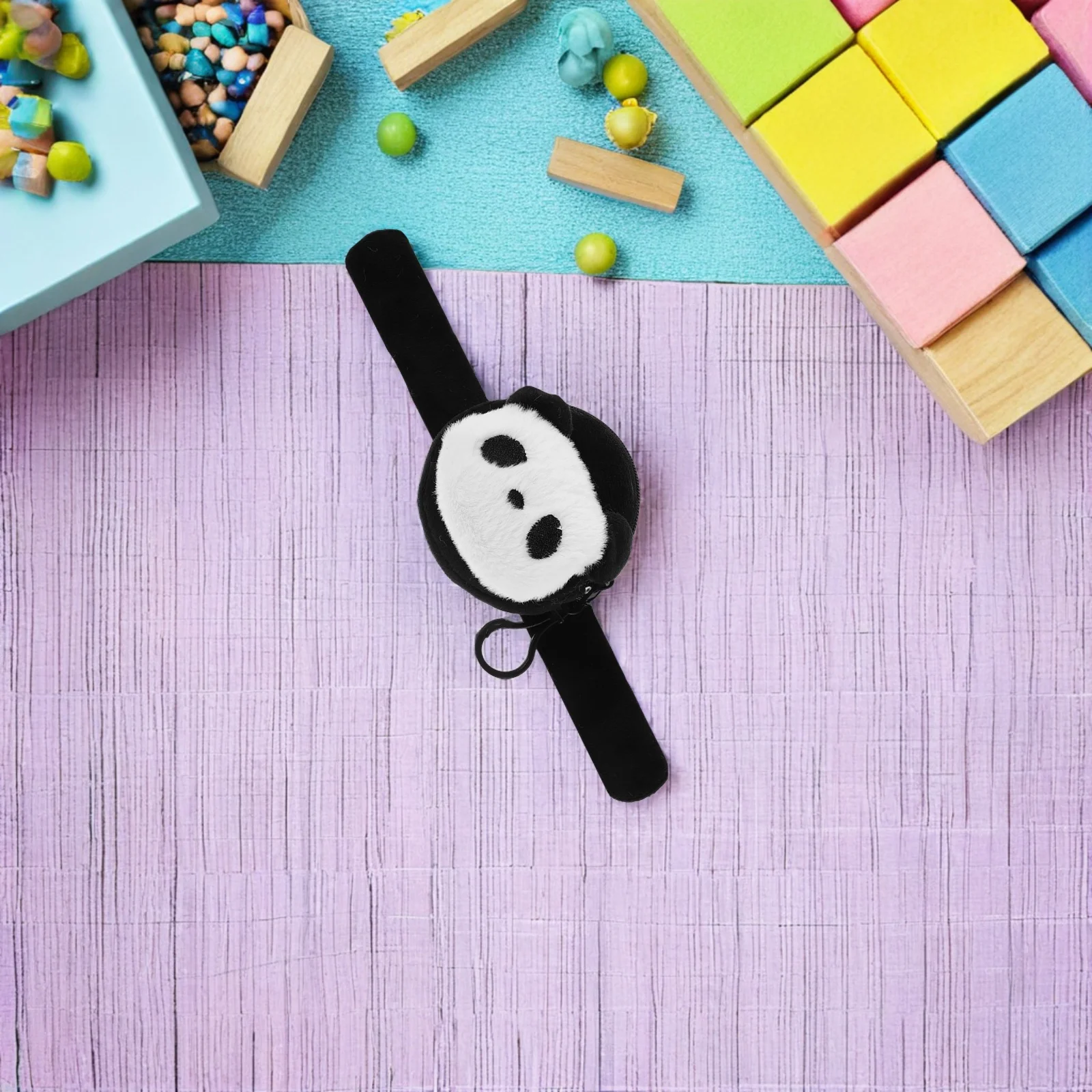 

6Pcs Panda Snap Bracelet Coin Purse Soft Slap Wristband Cute Black White Animal Change Purse Party Favors Birthday Gifts