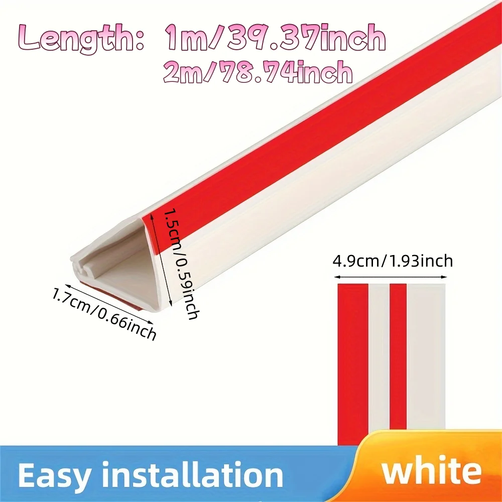2/1m V-Type Wire Cords Cable Organizer Wire Slot Wire Organizer PVC Wall Corner Trunking Channel Lead Sleeves holder