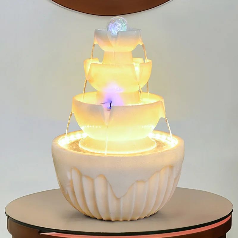 Creative fountain flowing water ornament lucky living room office villa balcony room lucky home decoration gift wholesale
