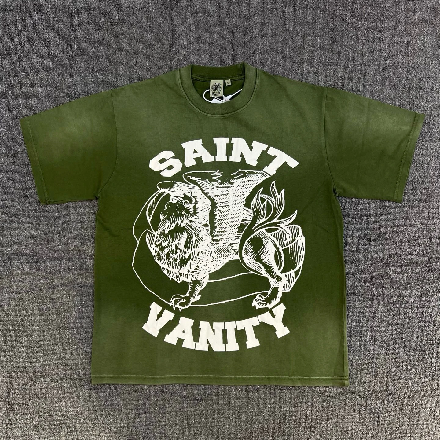 

Street Sle American SAINT VANI Waed Letter Print Casual ort Sve T-irt ex Cotton Summer round Ne Tee