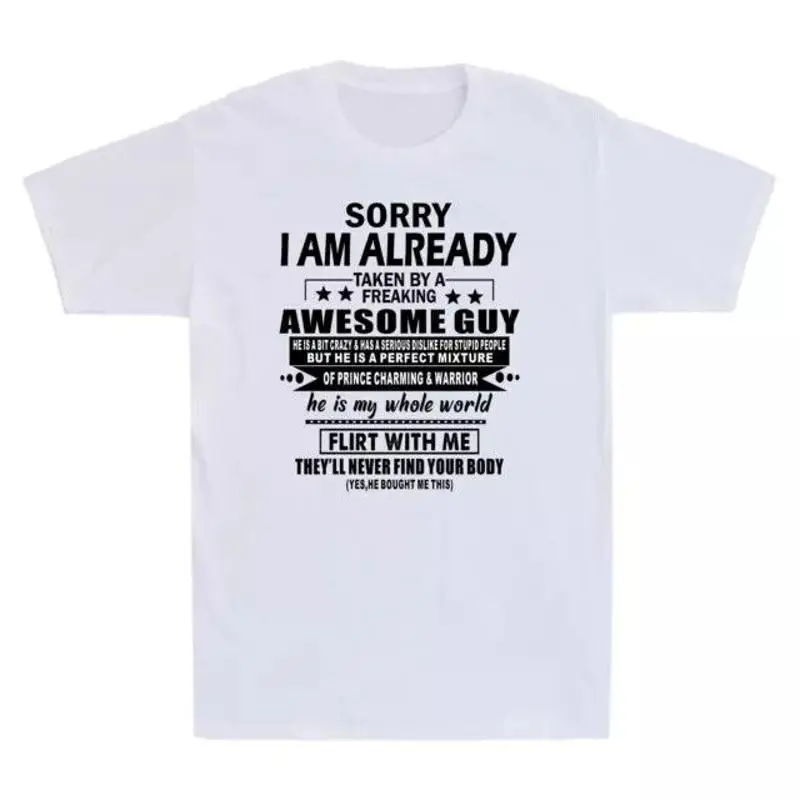 Sorry I Am Already Taken By A Freaking Awesome Guy Husband Vintage Men's T Shirt