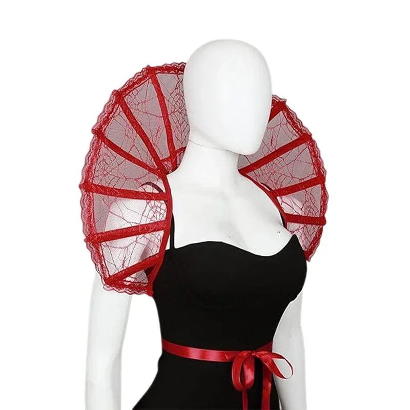 

Gothic Stand Collar Lace Cloak Medieval Retro Boned Capes Women Halloween Witch Cosplay Props Party Dress Up Costume Accessories