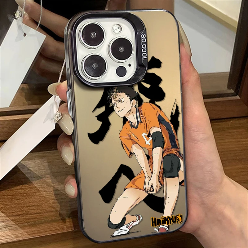 Haikyuu Handsome For iPhone Apple 15 14 13 12 11 XS XR X 8 7 Pro Max Plus Colorful Silver Shockproof Phone Case Coque