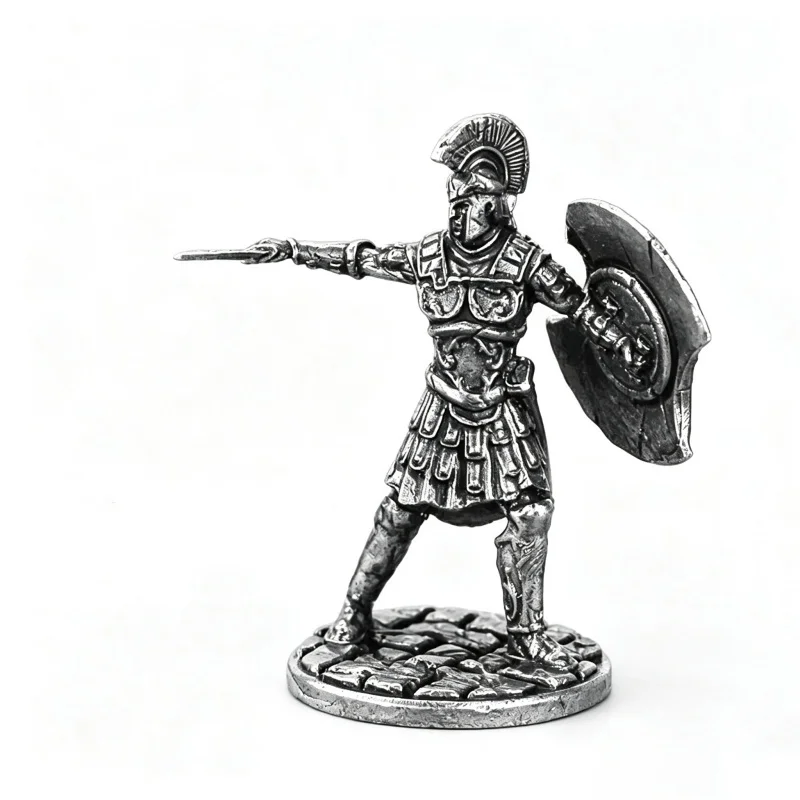 Solid White Copper Spartan Warrior Miniature Figure Greek Myth Minotaur Skeleton Soldier Tabletop Desktop Collectible Ornament