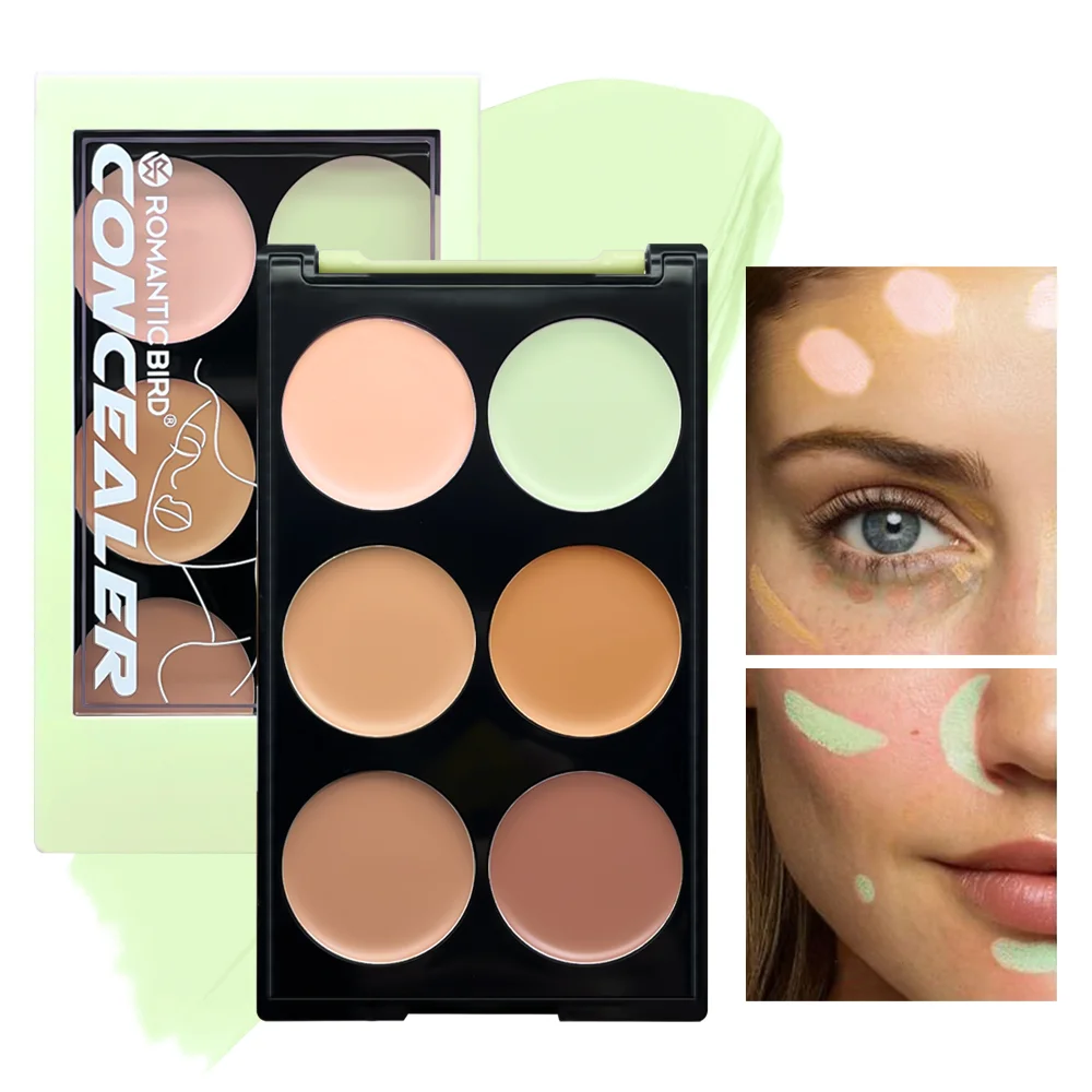 6-color concealer palette green concealer to adjust skin tone makeup base