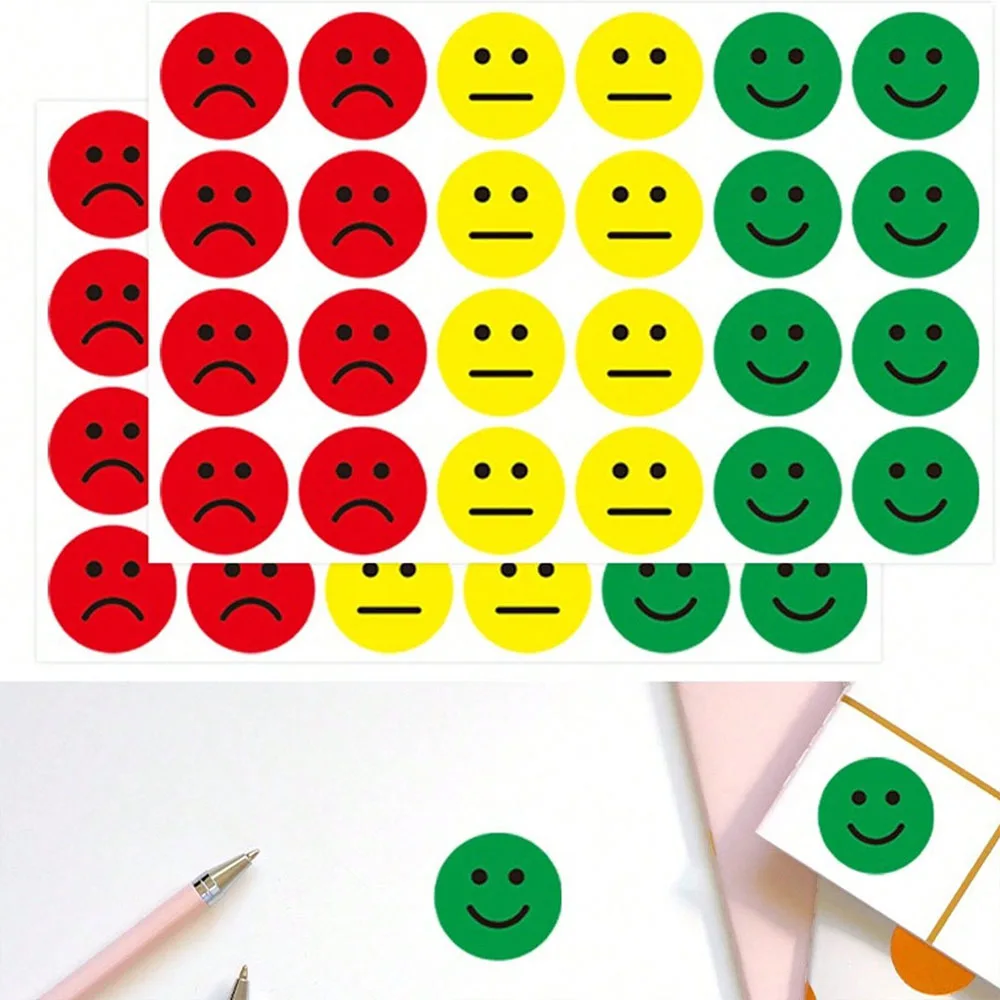 20 Sheets Happy Sad Smiling Face Behavior Sticker LabelsTeachers Classroom School Kids Student Reward Sticker Toys Gifts