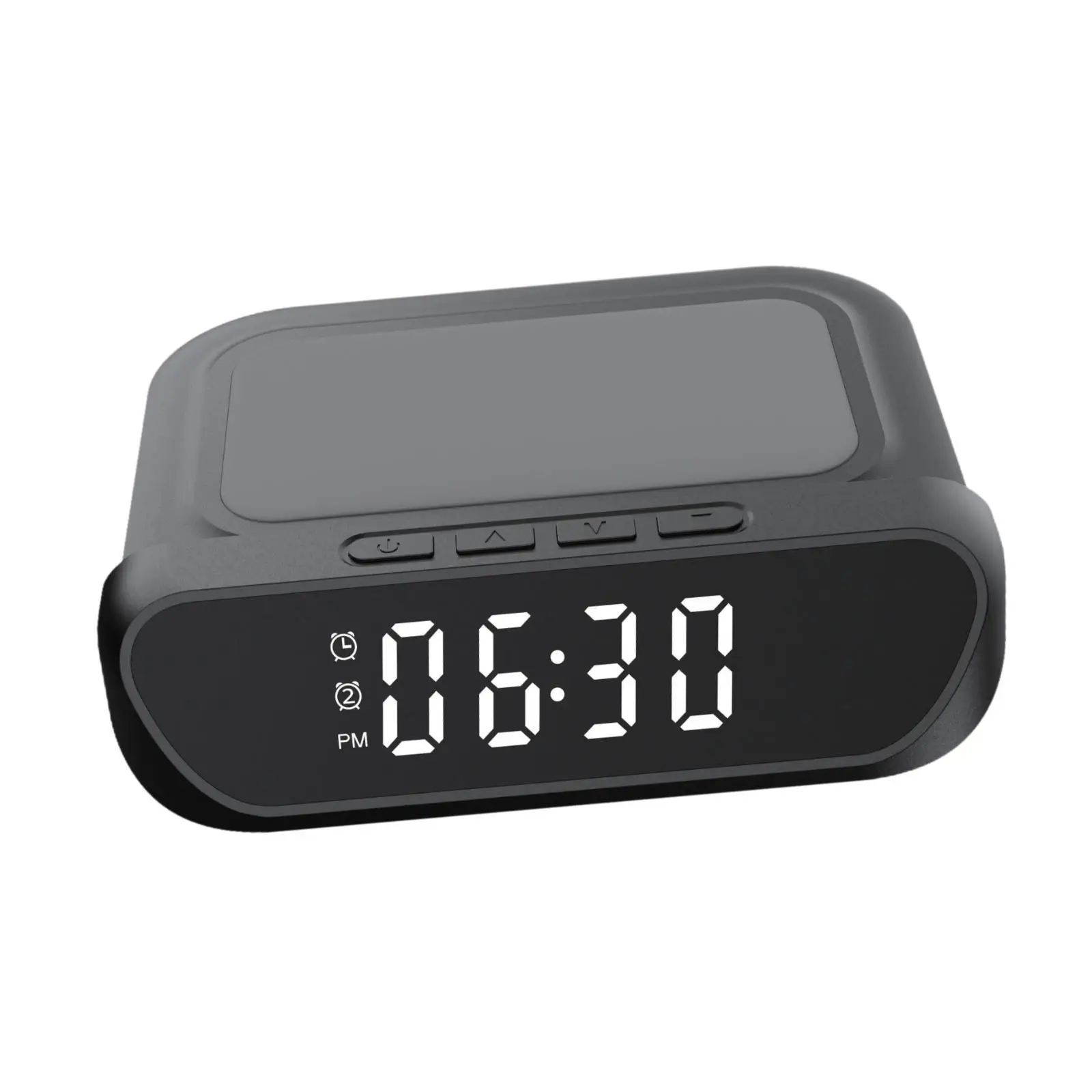 Decorative Digital Alarm Clock Wireless Fast Charger 15W with 1m Cable Type C Interface Desk Tabletop Clock for Home Office