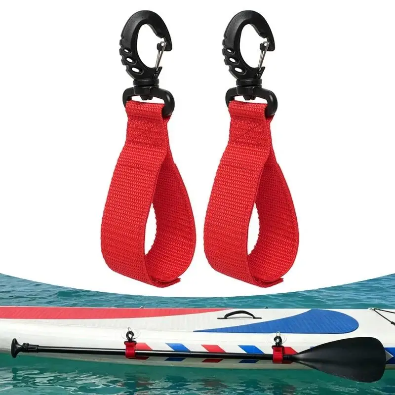 Paddleboard Paddle Fixing Strap 2Pcs Set Anti-drop Rotatable Spring Hook for Water Surfing Travel Activities