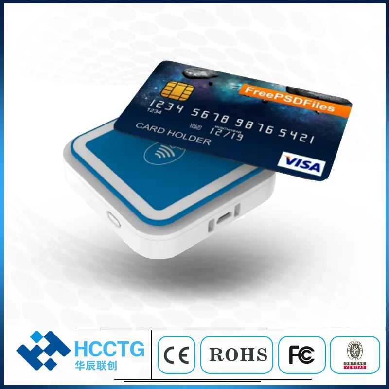 3 in 1Contact IC Magnet-ic NFC Card BT USB Smart Mobile Card Reader  with EMV Certification I9