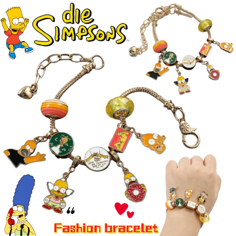 

The Simpsons Homer Bart Marge Personalized Creative Bracelet Couple High Color Value DIY Beaded Jewelry Valentine's Day Gift