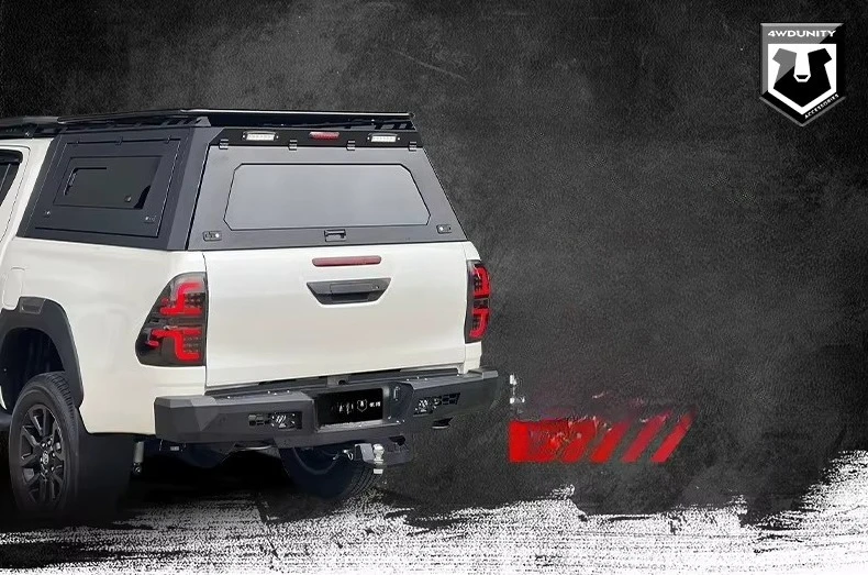 Aluminum One-Piece High Top Pickup Truck Canopy Waterproof 4x4 Hardtop Ute Canopy With Roof Rail Sliding Window