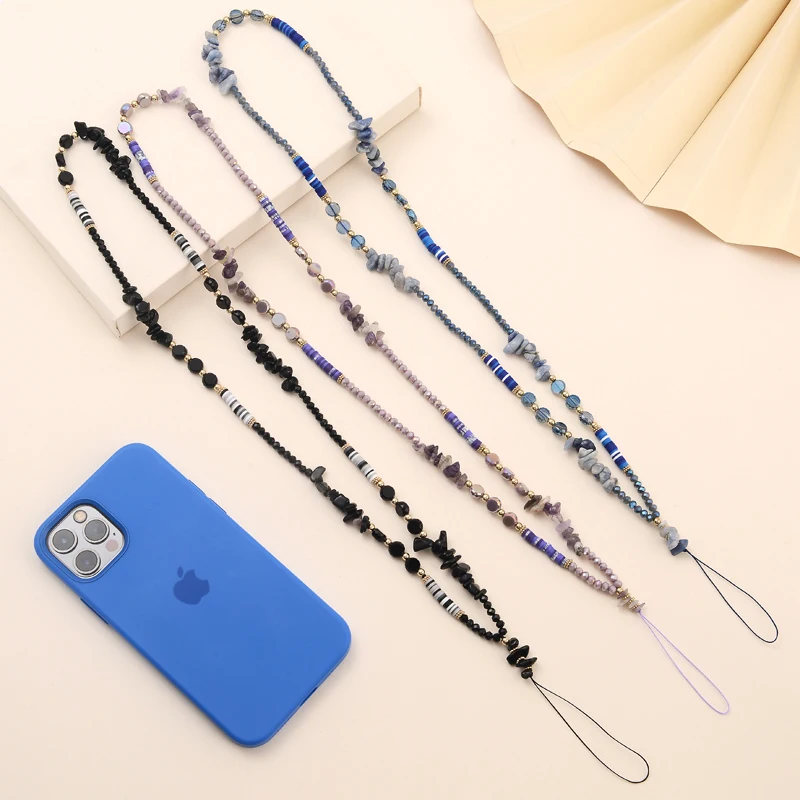 New Style Creative Gravel Mobile Phone Chain Charm Polymer Clay Bead For Anti-Lost Jewelry Cellphone Chain Lanyard Accessories