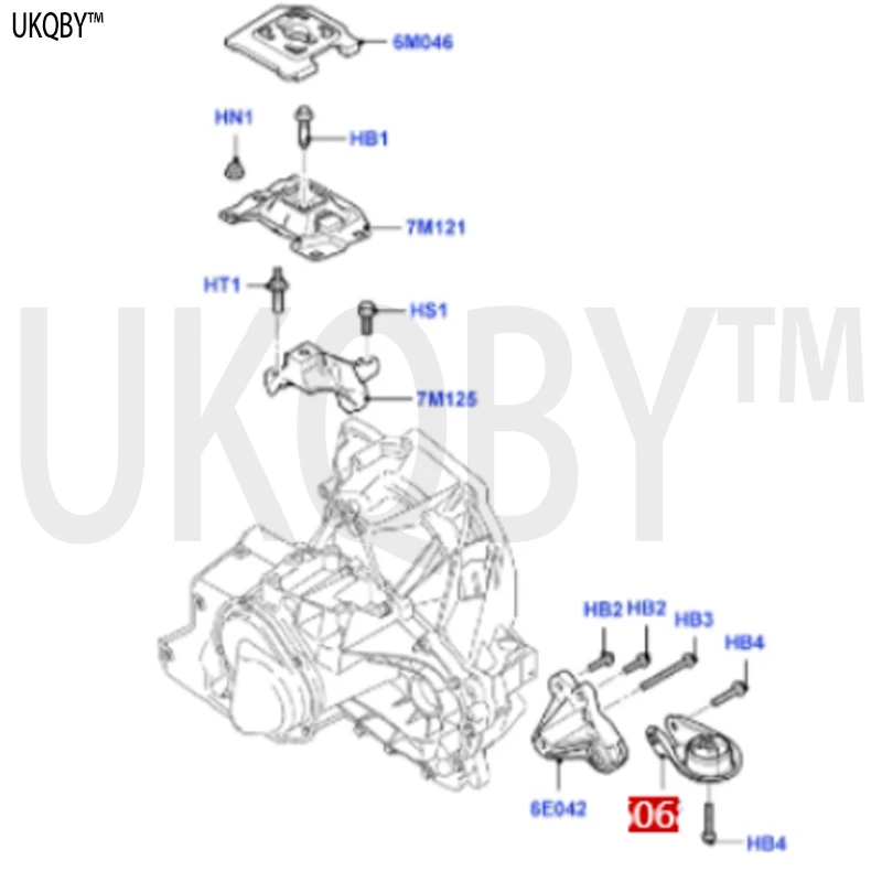 Transmission bracket torque limiter 3M516P082AE