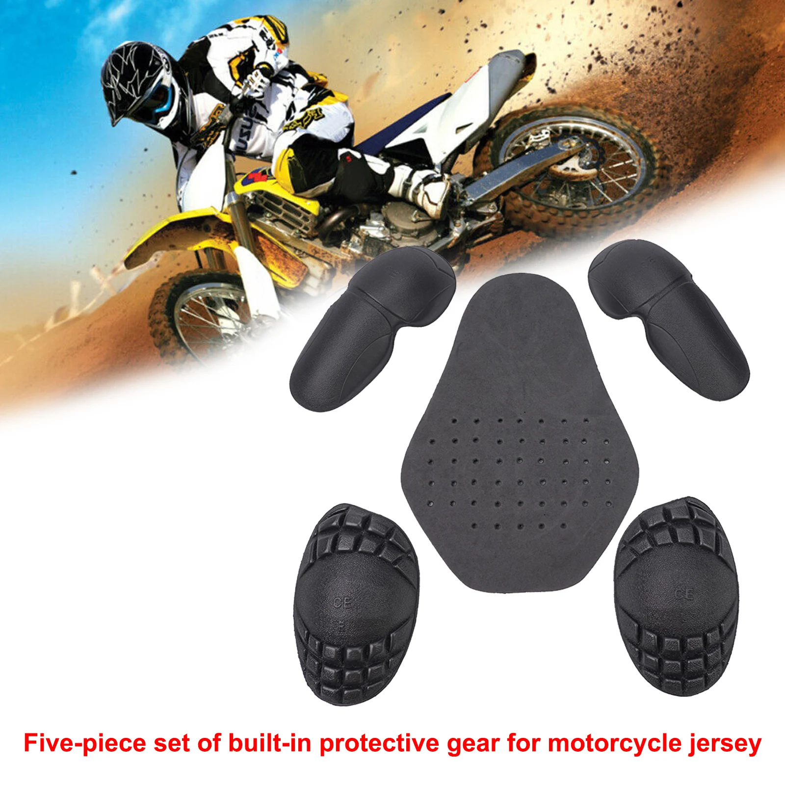 5Pcs Motorcycle Protective Gear Insert Back Protection Motorcycle Riding Jacket Back Elbow Shoulder Armour Insert Protector