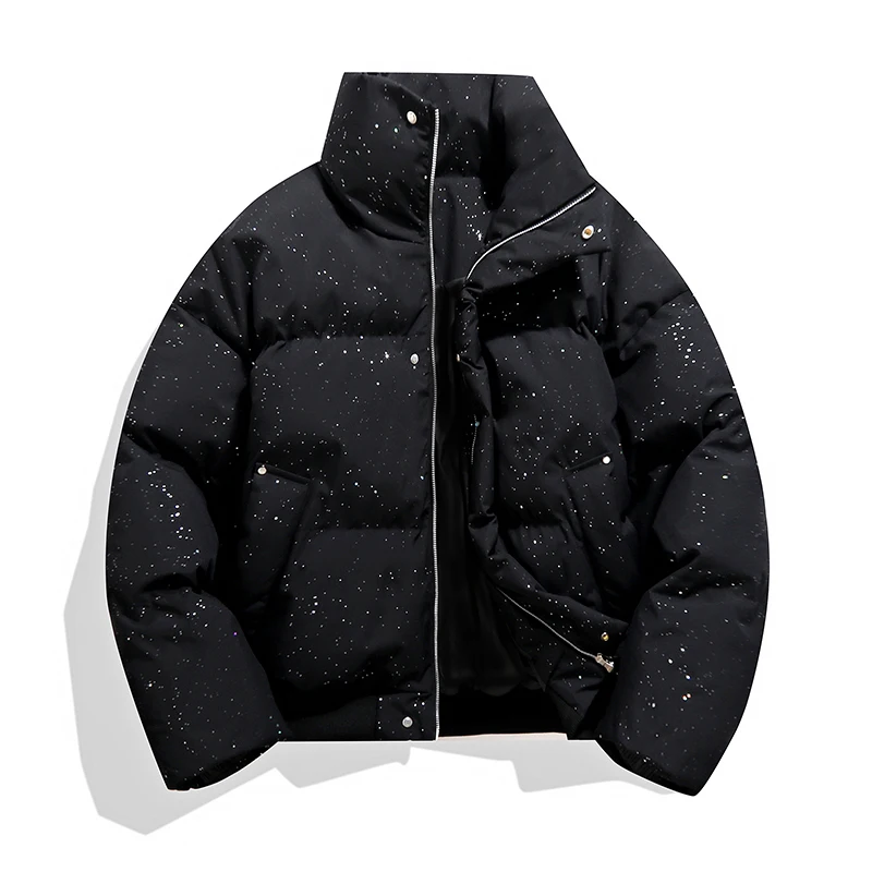

New Arrived Unisex Parkas Winter Starry Sky Design Trendy Brand Parkas Couple Style Thick Bread Jacket New in Men Women Parkas