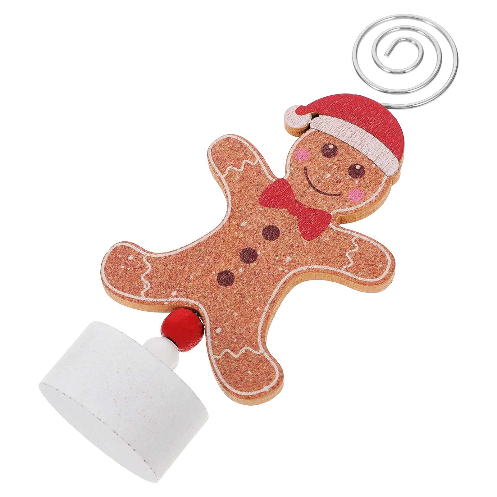

Gingerbread Man Table Card Holder Memo Desk Picture Decorations Holders Stand Iron Note for