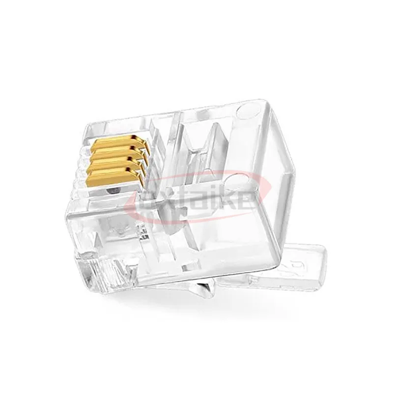 RJ11 RJ45 Connector 4P4C 6P6C 8P8C Modular Head Phone Cable Plug Gold Plated Crimp Network Telephone Connectors Crystal Plugs