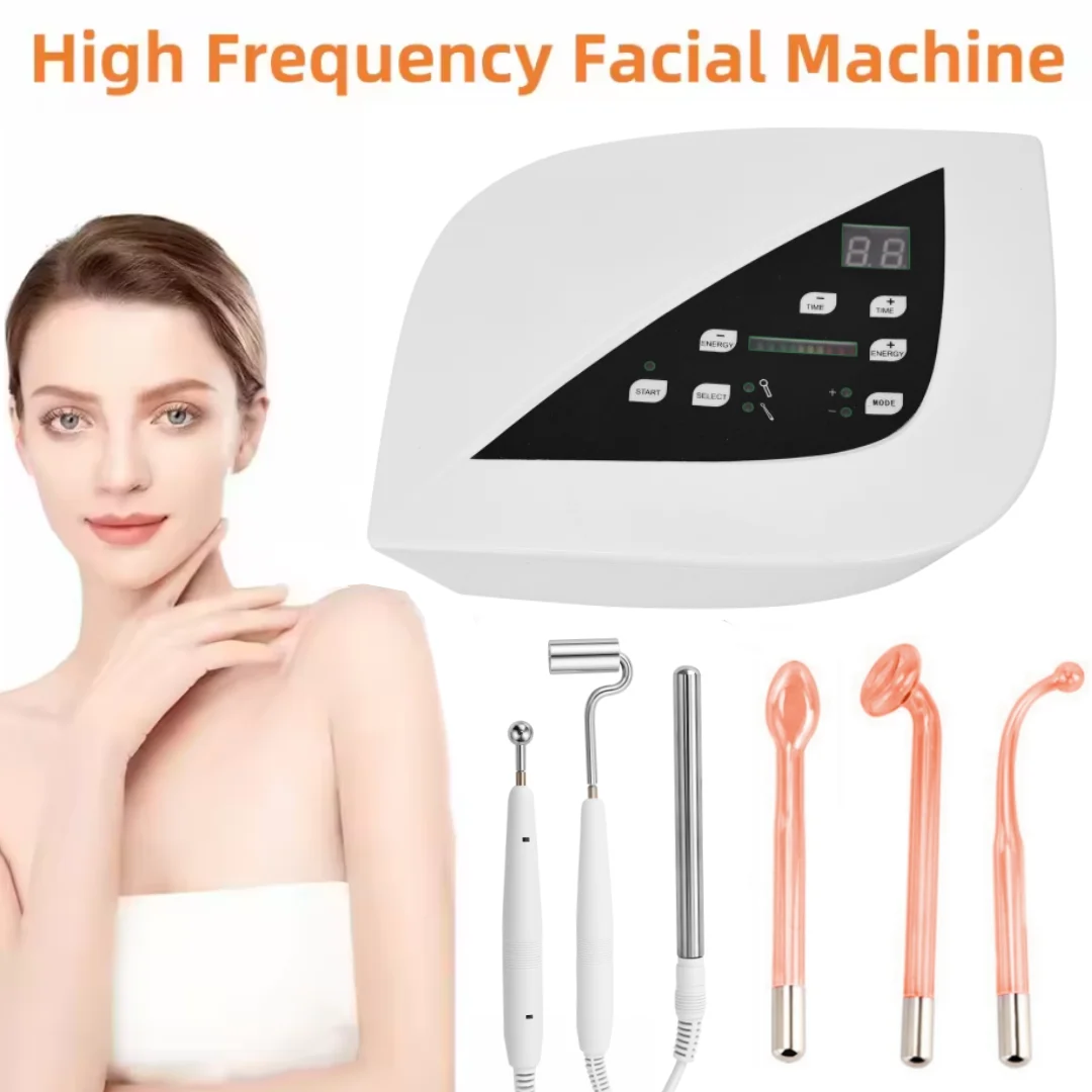 110 فولت 6 في 1 برتقالي عالي التردد للعلاج الكهربائي جهاز تجميل مكركرنت للاستخدام المنزلي أداة تجميل متعددة الوظائف #1
