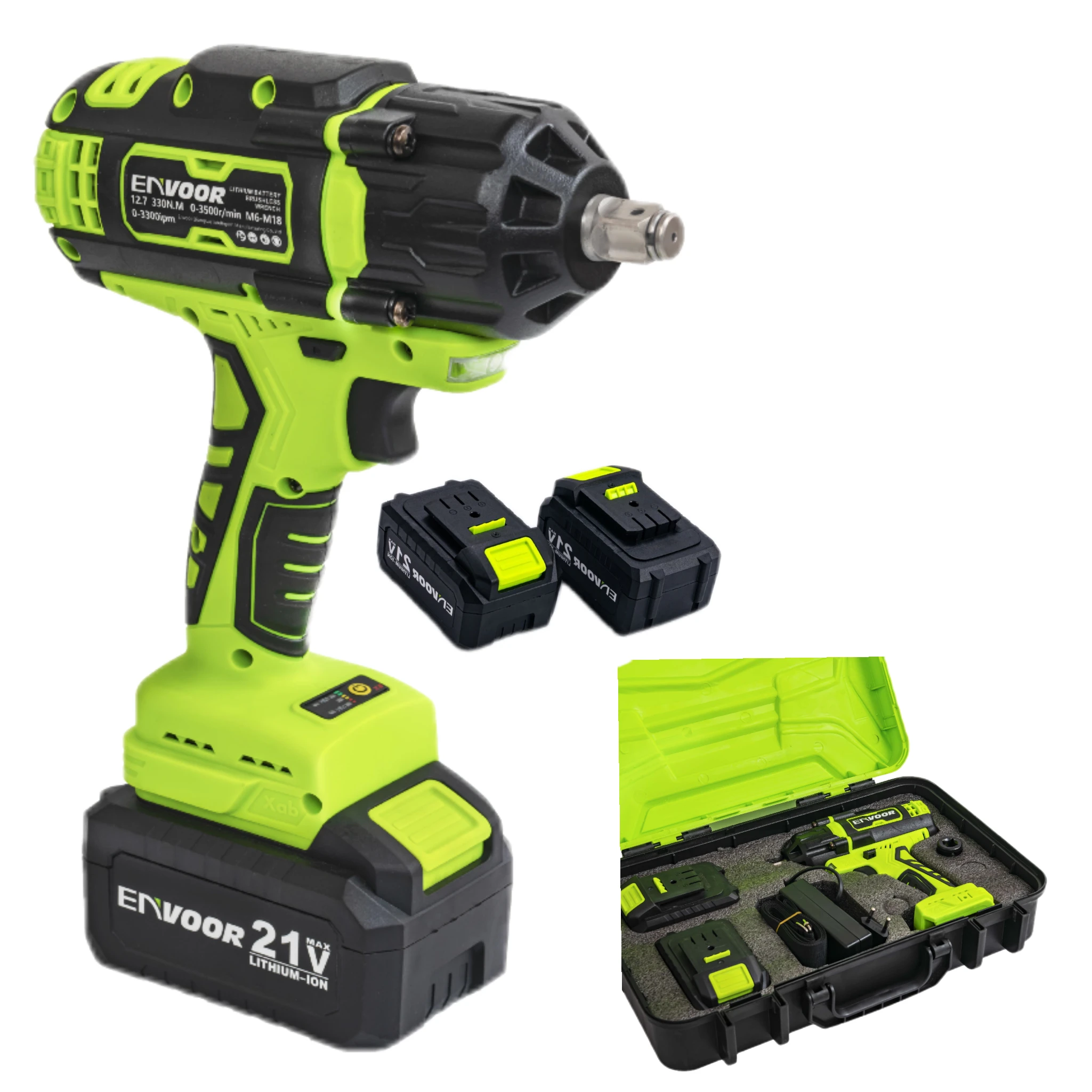 

Cordless Impact Wrench 21V Brushless Power Wrench 800N.M Cordless Impact Portable Impact Wrench