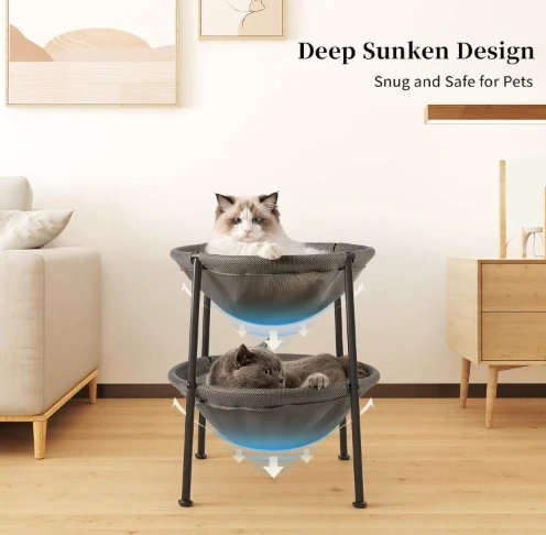 Wrought Iron Splint Cat Holder Pet Cat Nest Metal Mobile Portable Removal Cat Support Holder Tray