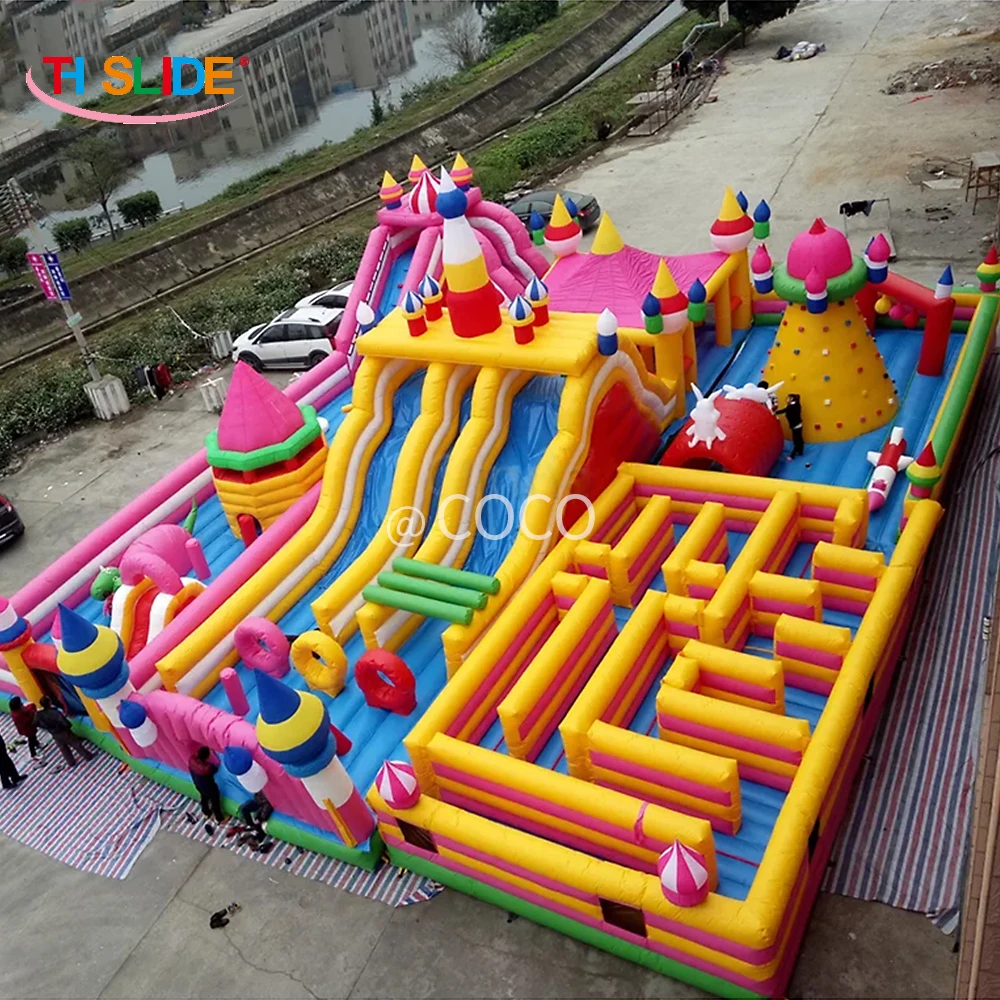 free sea shipping to port,20x15m giant inflatable amusement park,inflatable fun city,large party rent kid inflatable playground