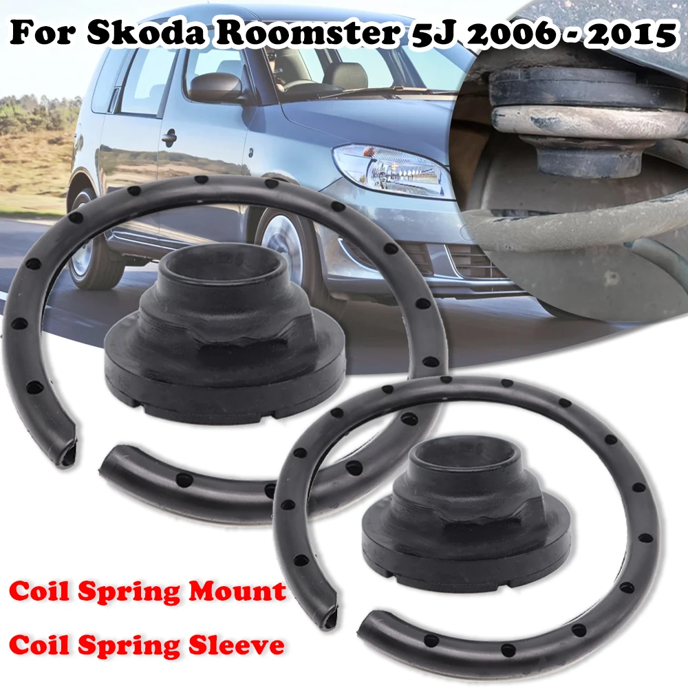 

2Pcs Rear Axle Coil Spring Isolator Mount Plate Shock Absorber Sleeve For Skoda Roomster 5J 2006 - 2015 Top strut mount buffer