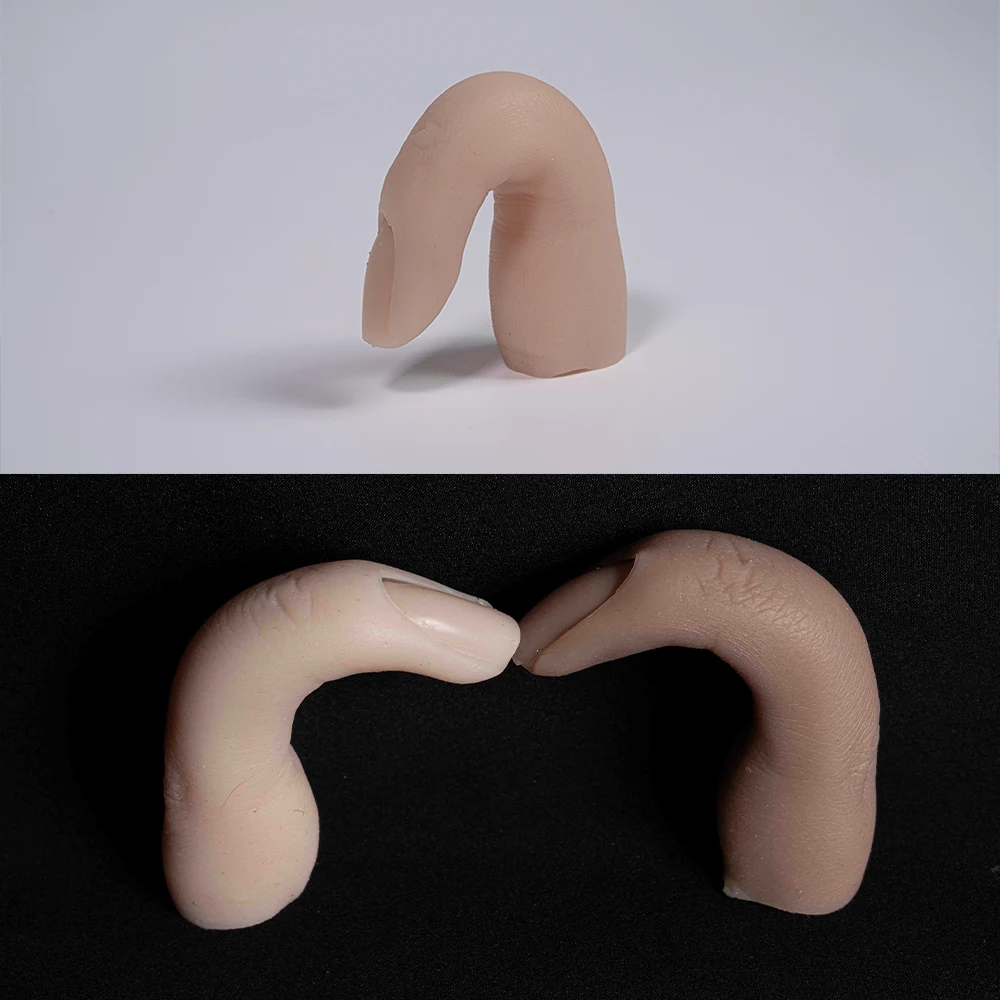 1pcs Silicone Practice Fake Finger Nail With Joints Bendable False Fingernails Tips Nail Training Model Manicure Accesories