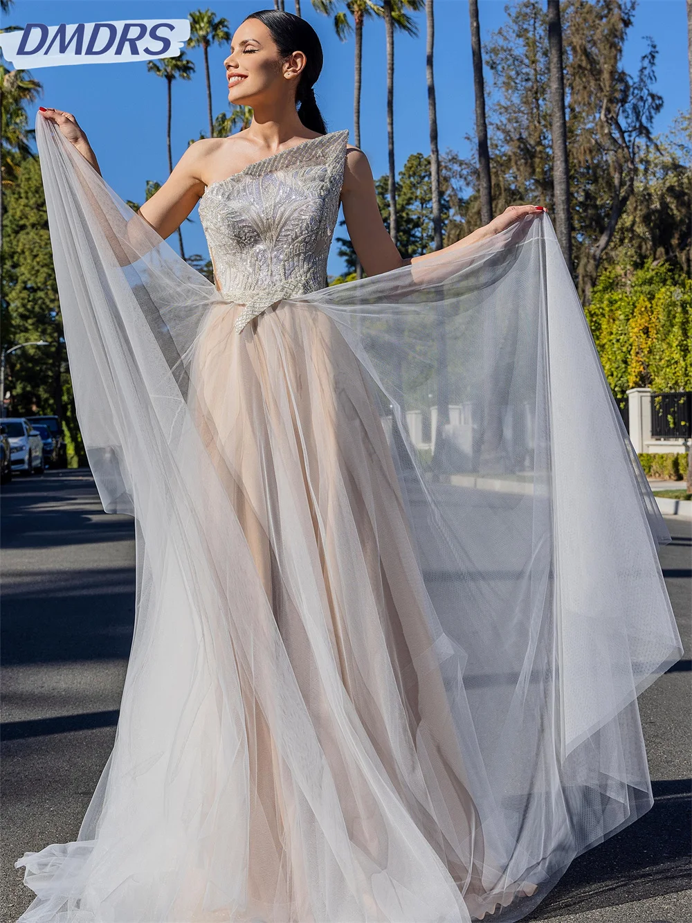 Robe de Soirée Trapèze en Tulle Sans Bretelles, Élégante, Sexy, Longueur au Sol, Quelle que soit la Tenue Éducative, Charmante, 2024