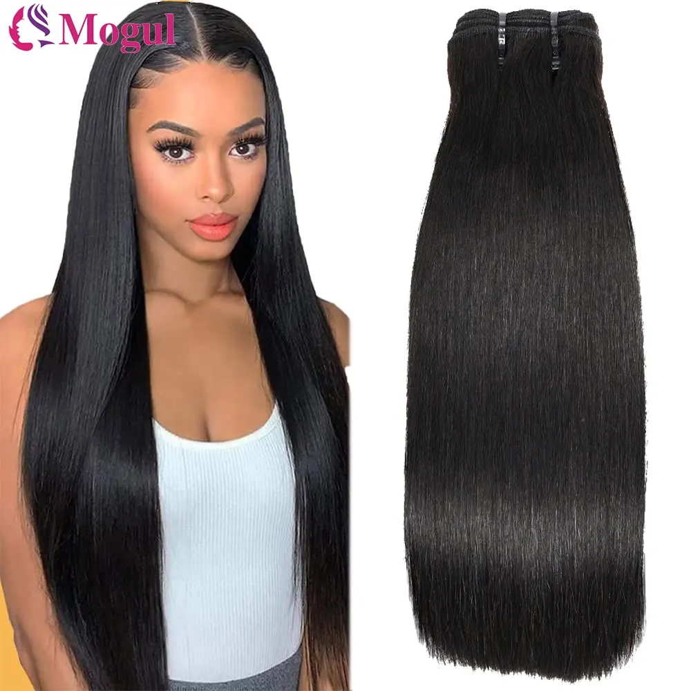 15A Straight Human Hair Bundles Double Drawn Thick Hair Extensions For Women Vietnamese Raw Hair Bundles Natural Black 1/2/3 PCS