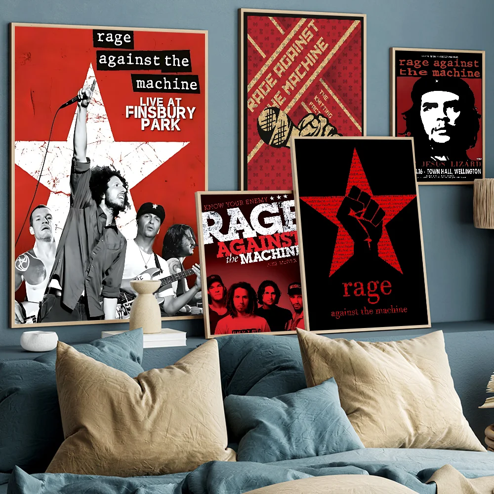 Rock Band R-Rage A-Against The M-Machine Good Quality Prints And Posters Waterproof Paper Sticker Coffee House Bar Posters Wall