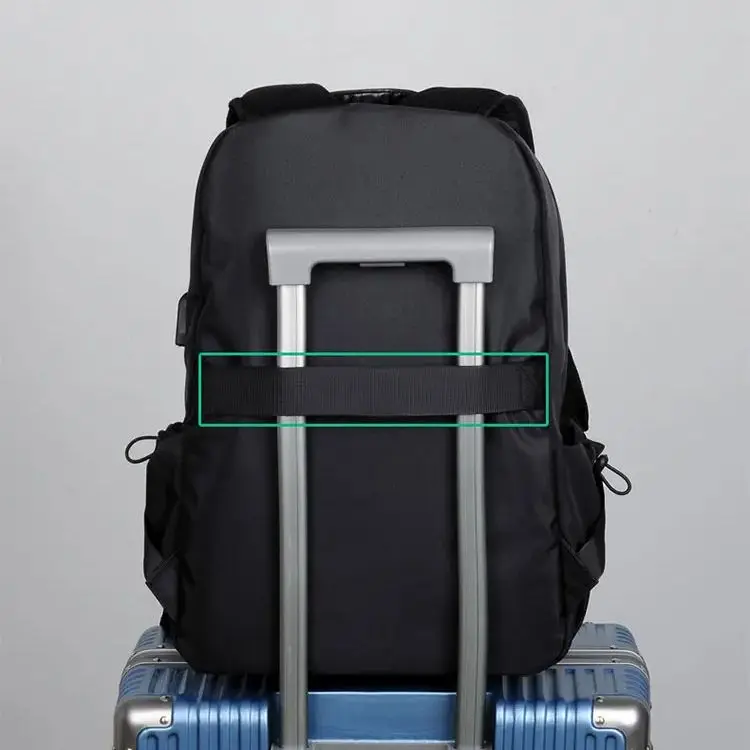 Mochila impermeable antidesgaste para estudiantes con puerto de carga USB para hombres - Mochila de viaje escolar