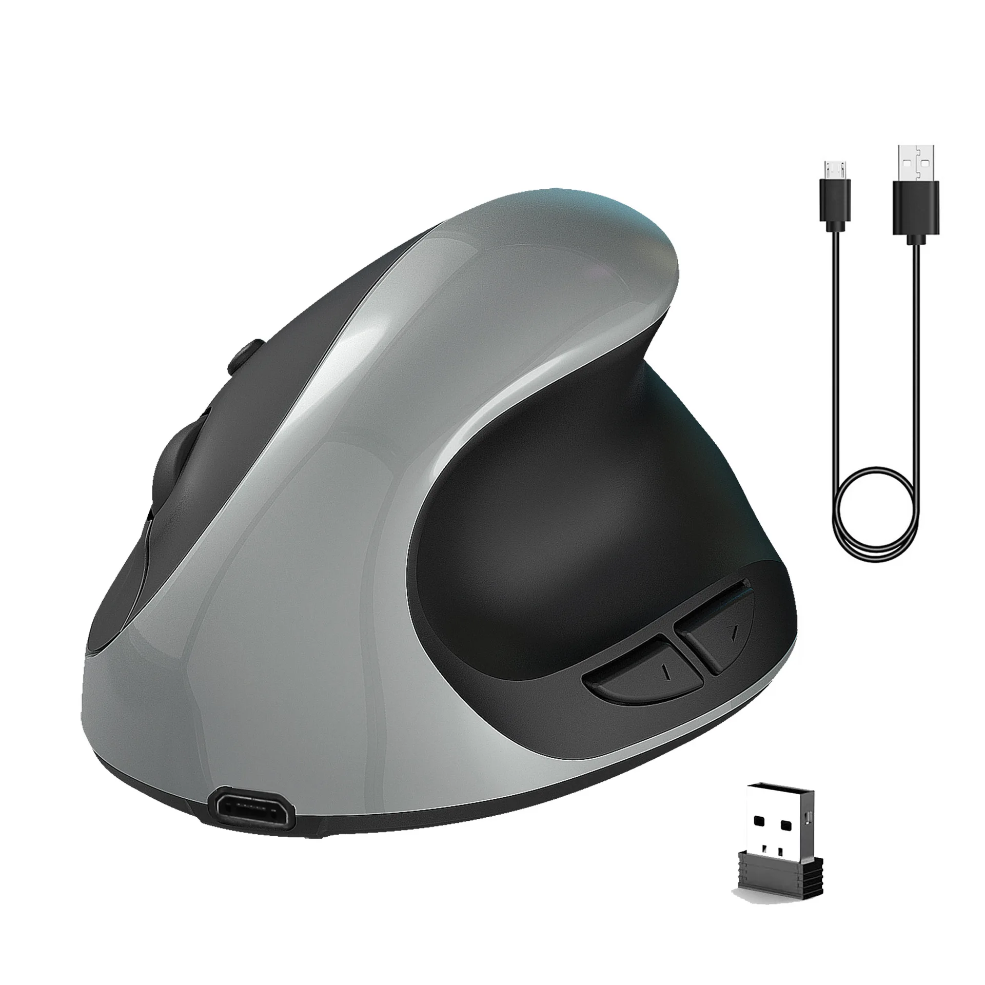 New 2.4GHz Wireless Vertical Mouse Rechargeable Home Gaming Office Student With Built-in 600MA Ergonomic MOUSE 2400DPI