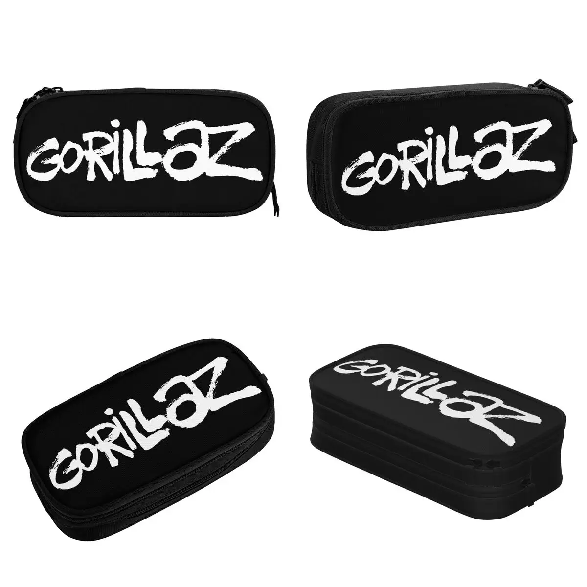 Gorillaz-estuches para lápices, Portalápices para estudiantes, bolsa de almacenamiento grande, papelería de oficina con cremallera