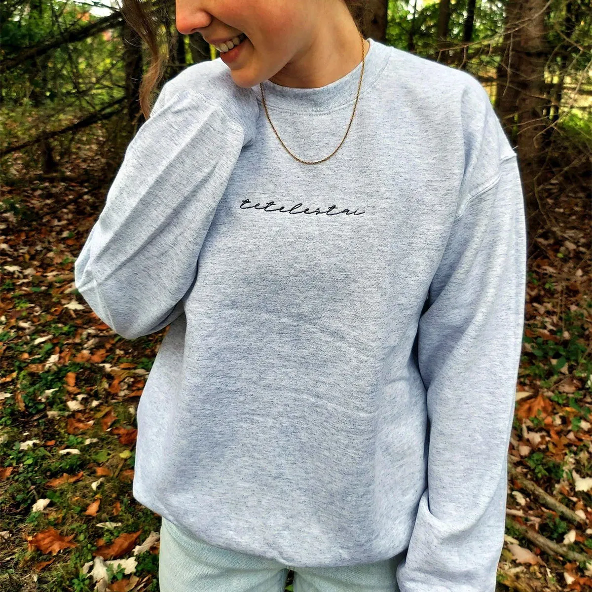 Tetelestai Embroidered Crewneck Sweatshirt Autumn Long Sleeve Loose Thick Warm Pullover Vintage Style Casual Christian Jumpers