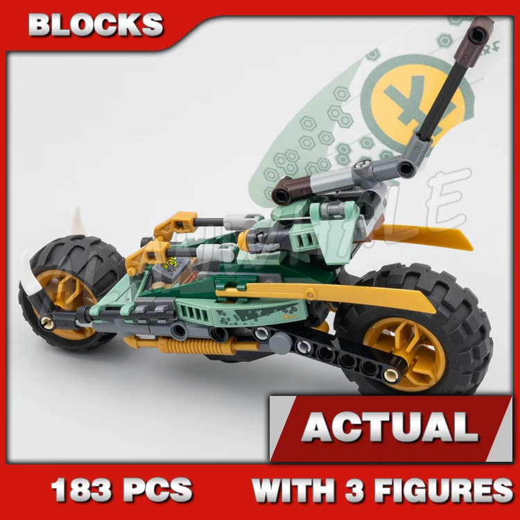 

183pcs Shinobi 2in1 Vehicle Lloyd's Jungle Chopper Bike Island Detachable Flyer 60037 Building Block Sets Compatible With Model