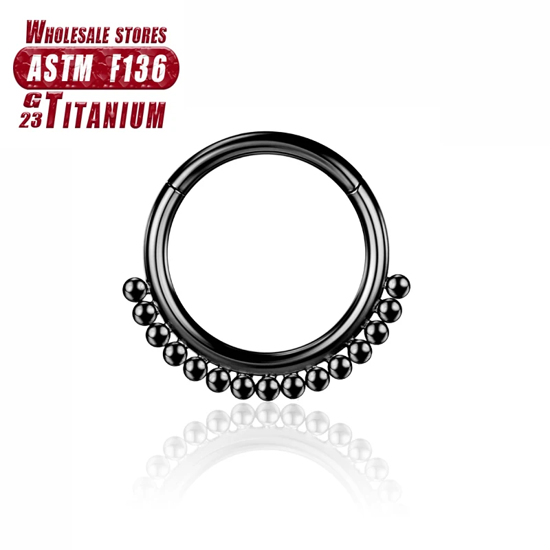 F136 Titan Piercing Schwarzer Nasenring Implantatqualität Scharnier Seamles Ohrring Clicker Knorpel Septum Daith Tragus Schmuck Geschenk – Detail 14