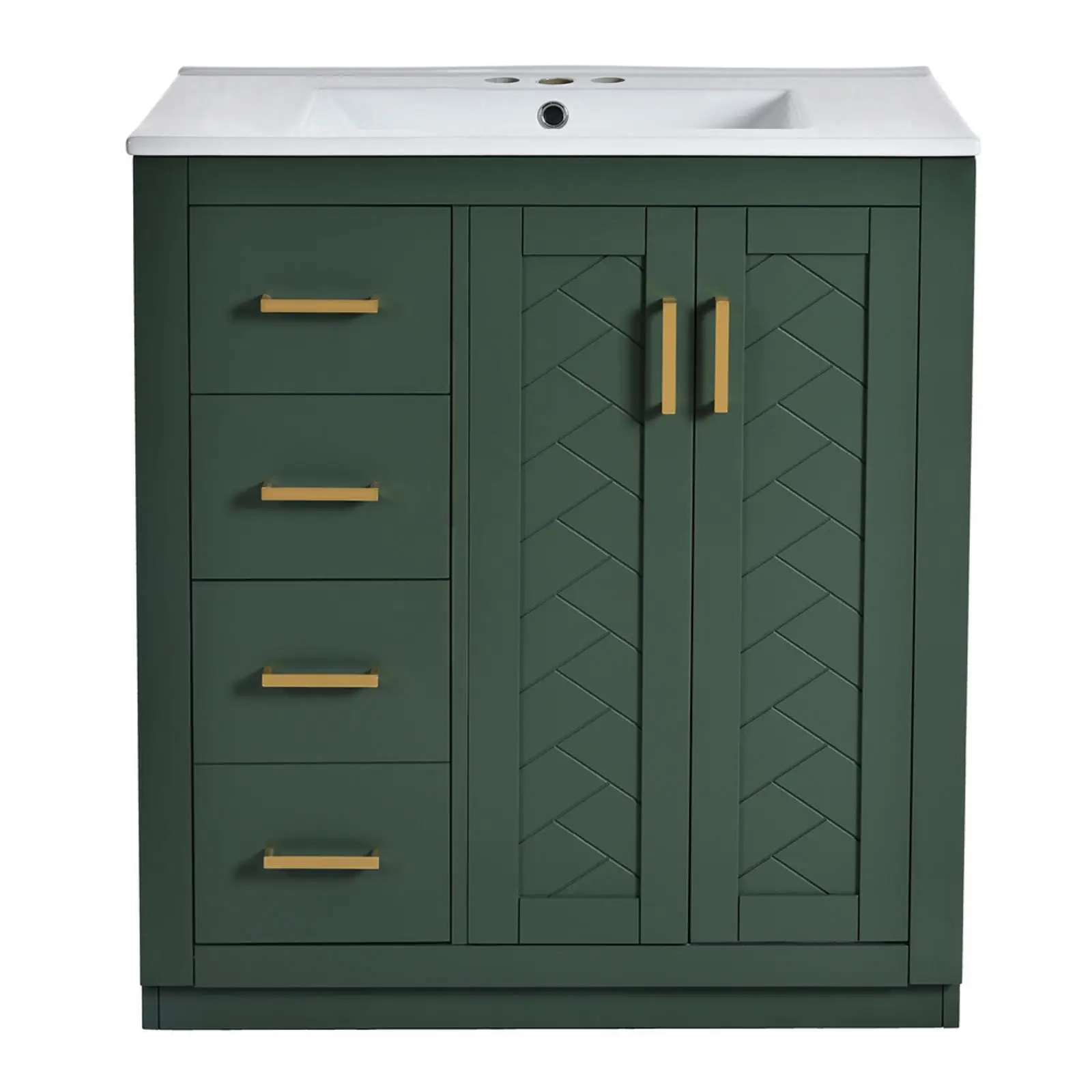 

Классический набор для ванной из массива дерева с керамической раковиной и отдельно стоящими ящиками для современной мебели в ванную