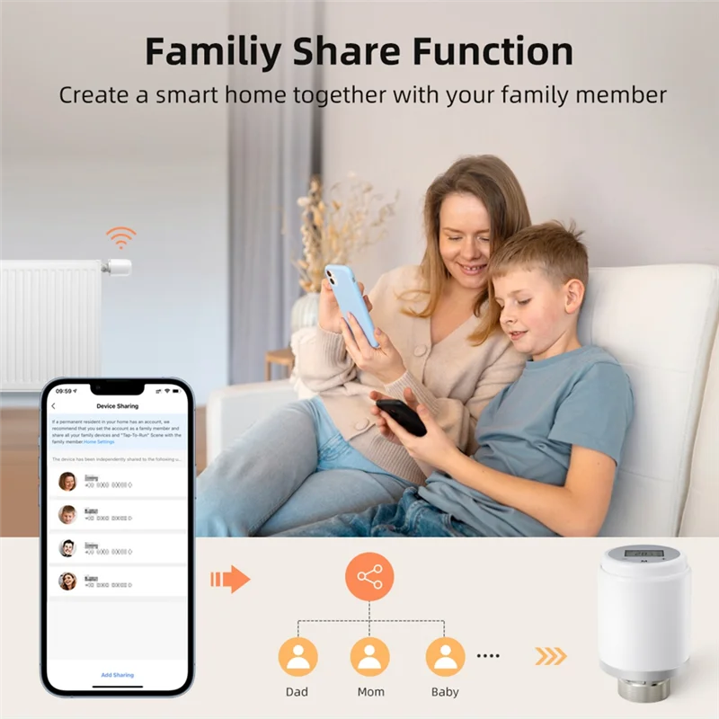 ABGR-Smart Thermostatic Radiator Valve Programmable App For Alexa Google Home ABS Zigbee