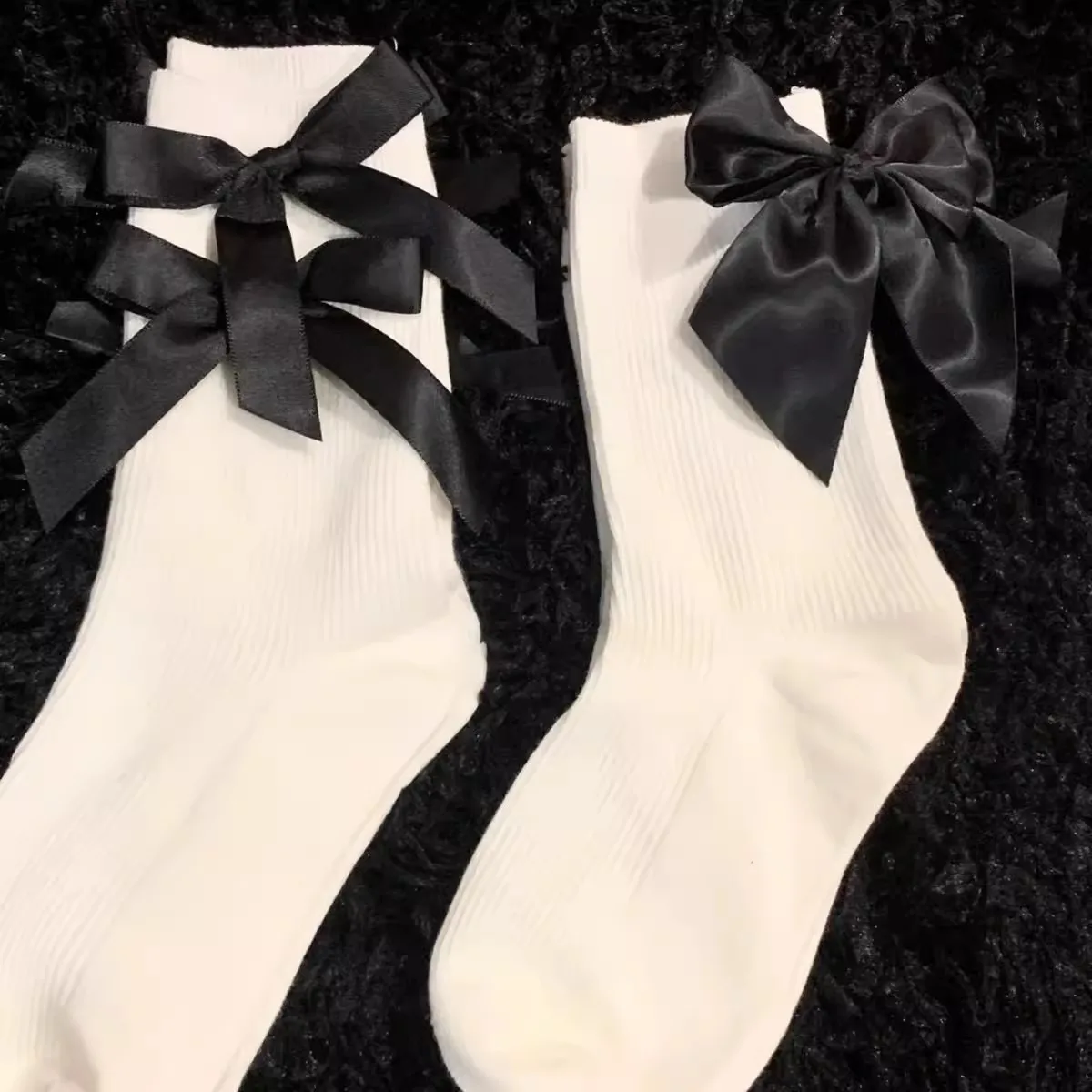 Women Jk Bow Socks Spring White Japanese Cute Kawaii Harajuku Sweet Style Lolita Bowknot Female Short Crew Socks Girl Gift Soks