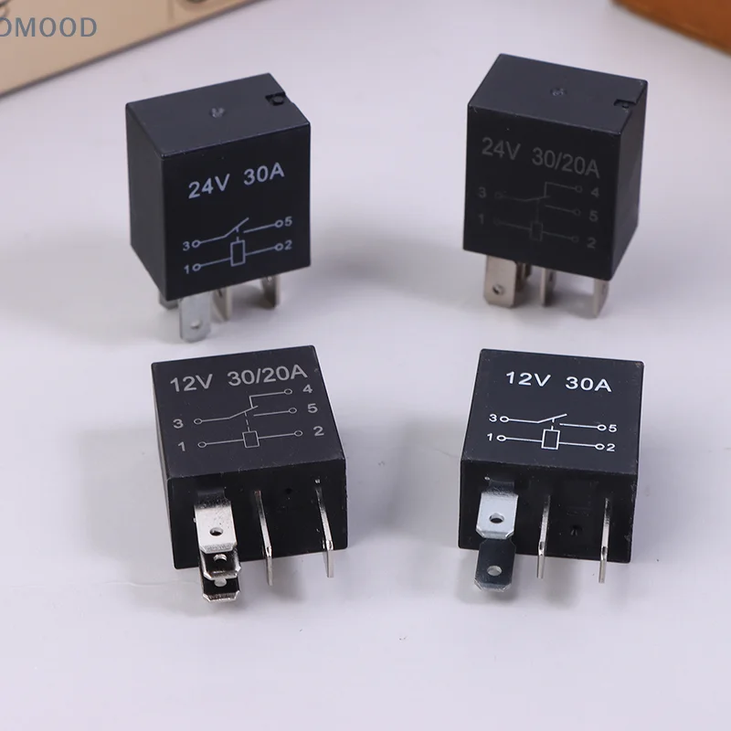 1Pc 30A 12V/24V 4 Pin/5 Pin Violet Series Waterproof Automotive Relay Car Relay Socket Adapter