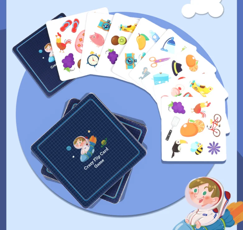 Educational Logic Thinking Toy Crazy Flip Card Cognition Game Reaction Brain Training Children-Parent Interactive Table Game