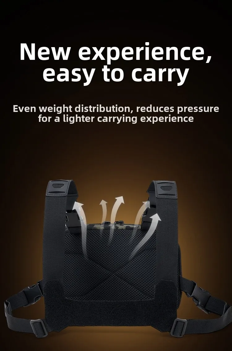 Angeln Brusttasche für Männer, Molle Taktische Weste Rucksack mit Hüftgurt Outdoor Klettern, Camping, Wandern Reisen Ausrüstung Aufbewahrung – Detail 9