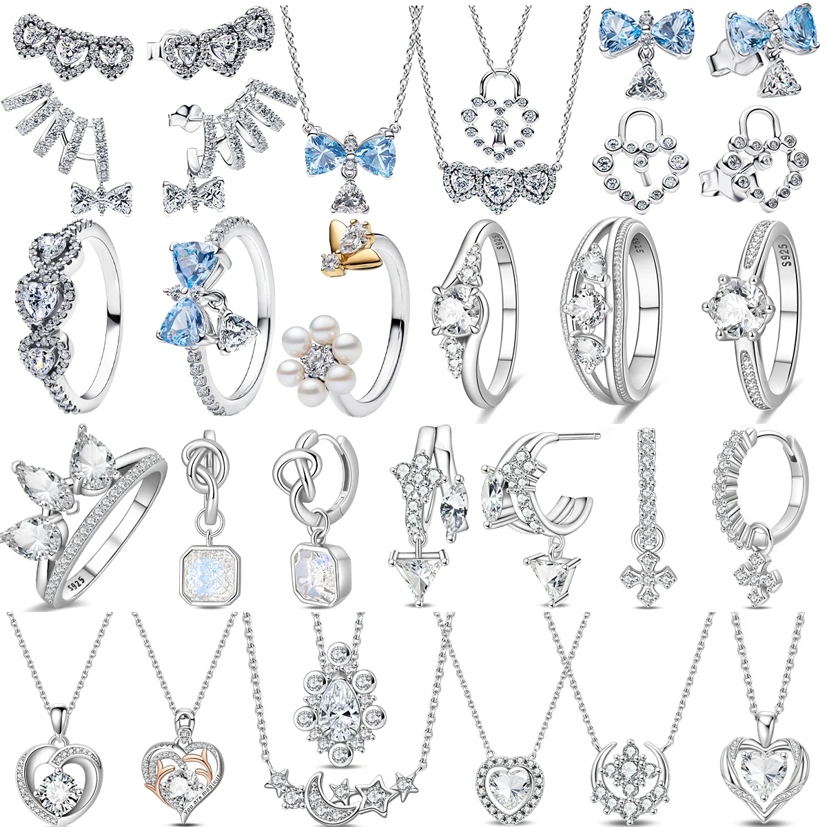

Original 925 Sterling Silver Suit Charms Pendant Heart Bead For Wome Earrings Rings Necklace DIY Bracelet Fine Jewellery Gift