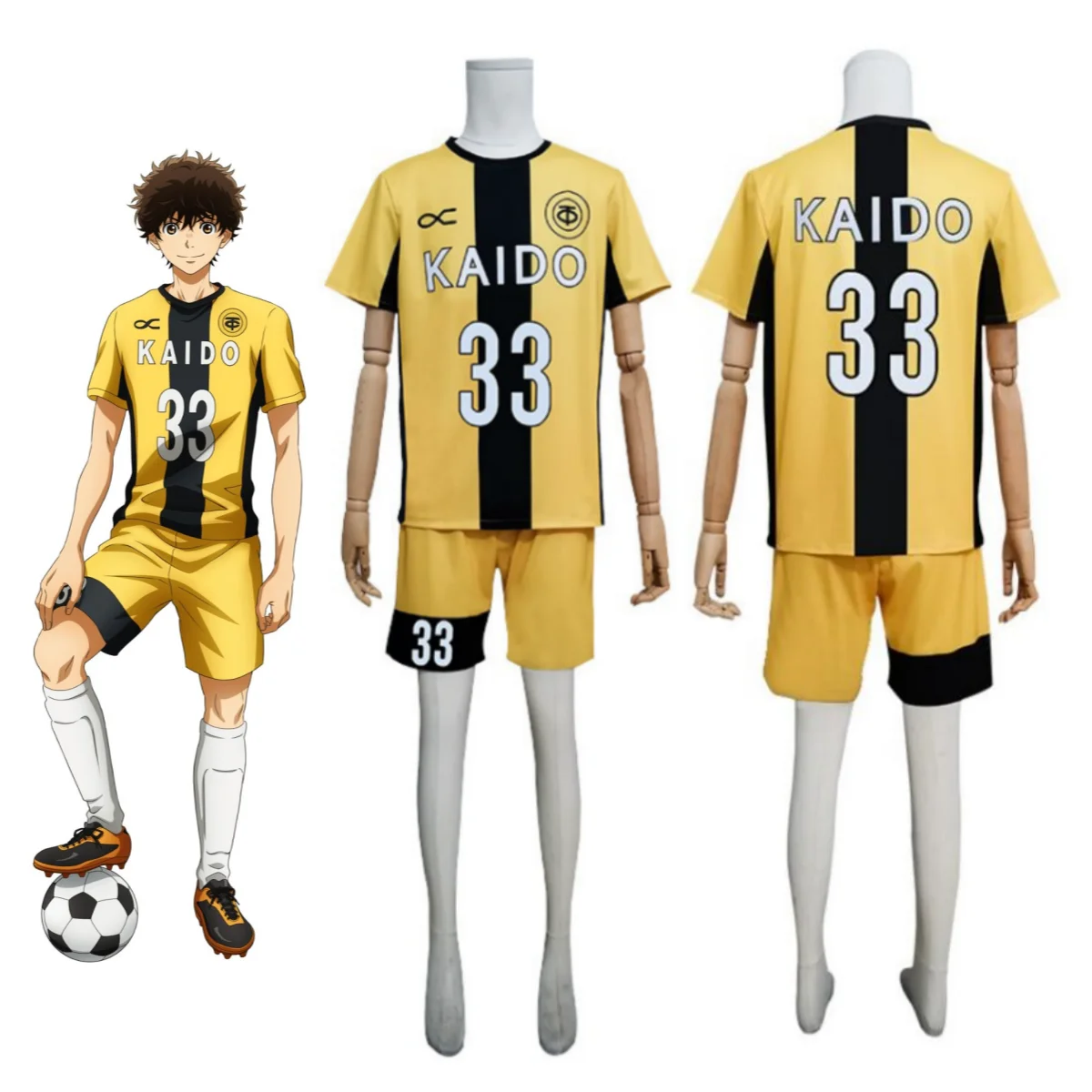 Anime Ao Ashi Aoi Ashito Cosplay Costumes KAIDO Team Jersey Tachibana Souichirou Soccer Set Ootomo Eisaku Football Uniform